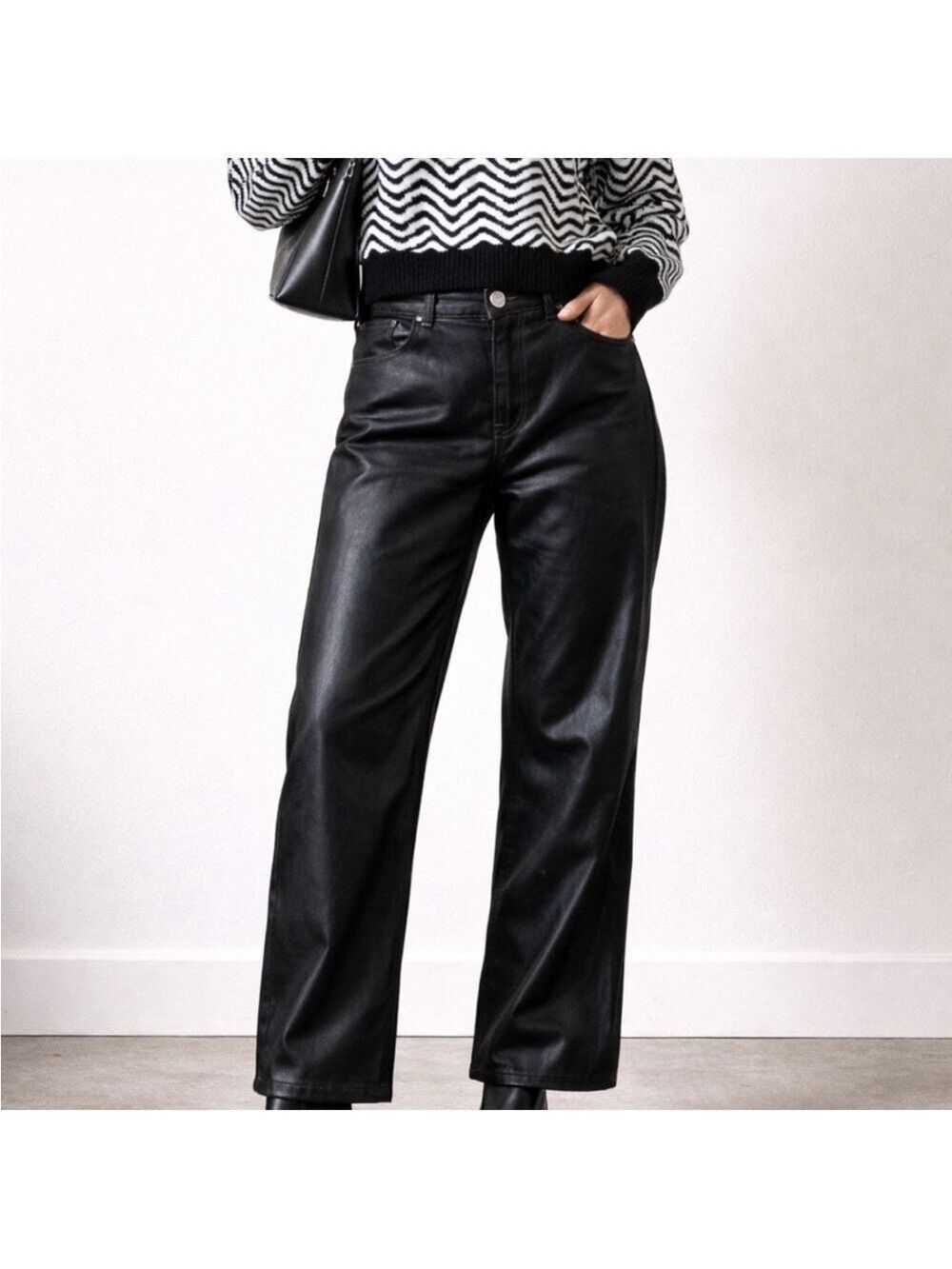NWT $99 Everlane EVERY Coated Cotton Faux Leather Straight-Leg Pants – Varied - Picture 10 of 10